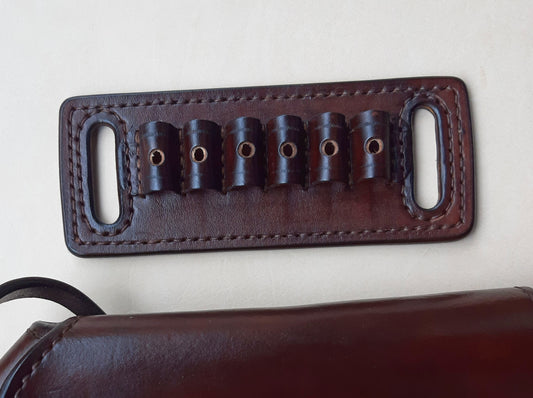 Leather Cartridge holder 6 Loops for custom belt (Made to order)