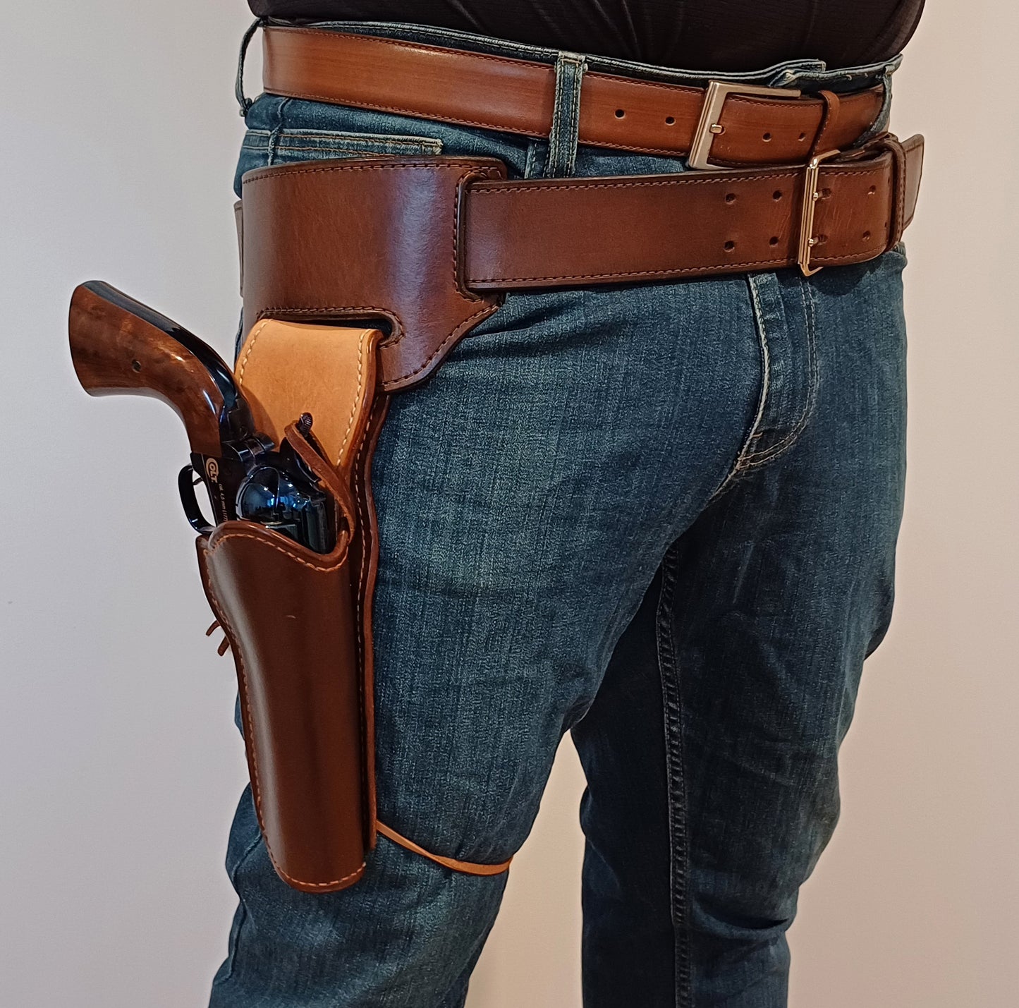 leather Gun Belt 2 inch width (Made to order)