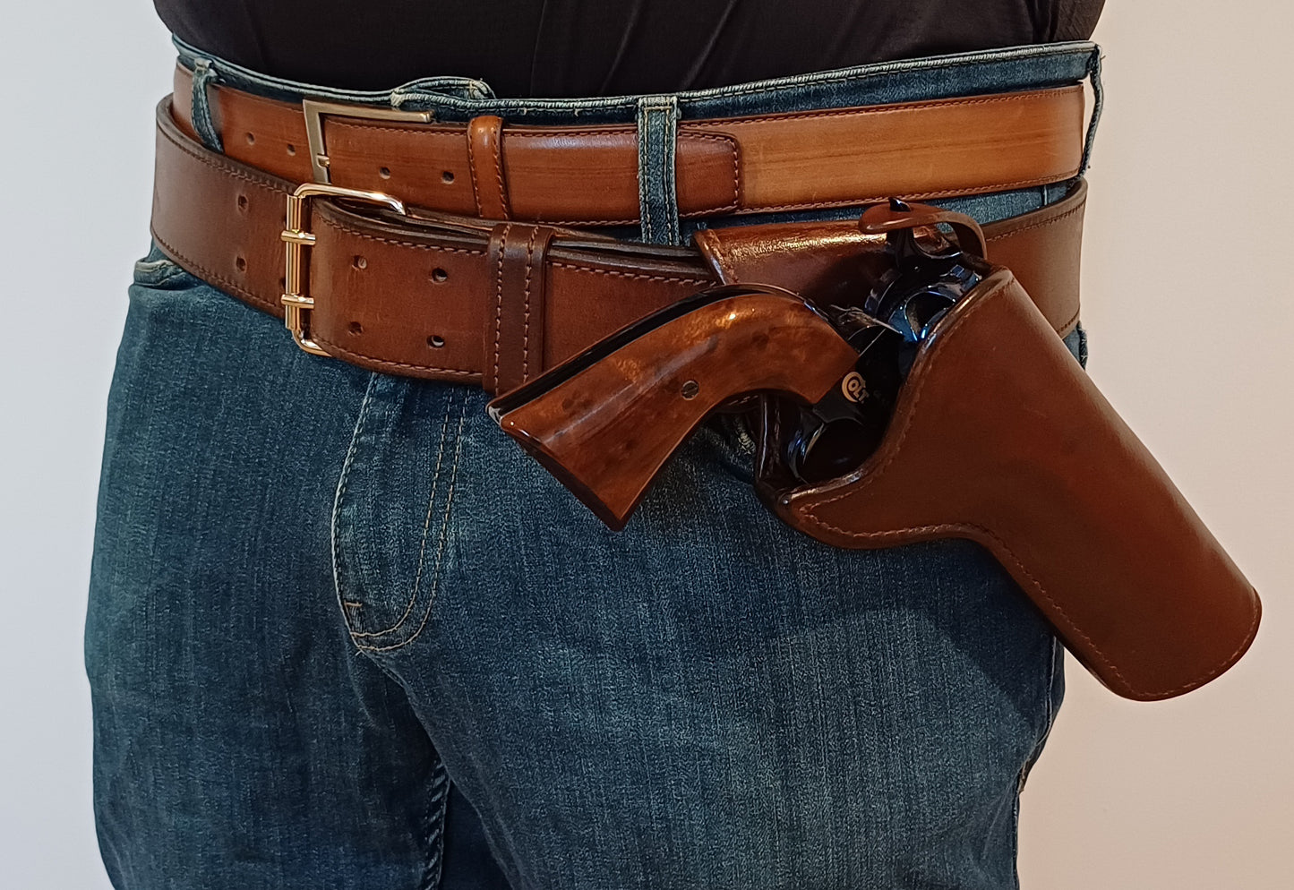 leather Gun Belt 2 inch width (Made to order)