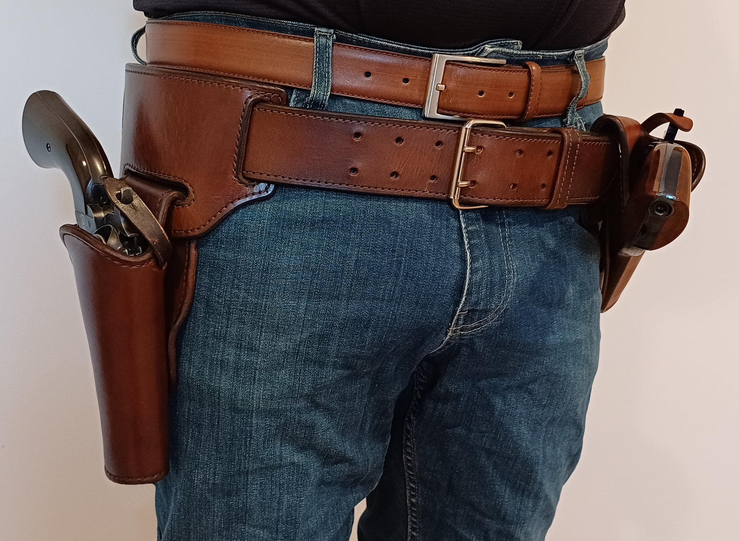 leather Gun Belt 2 inch width (Made to order)