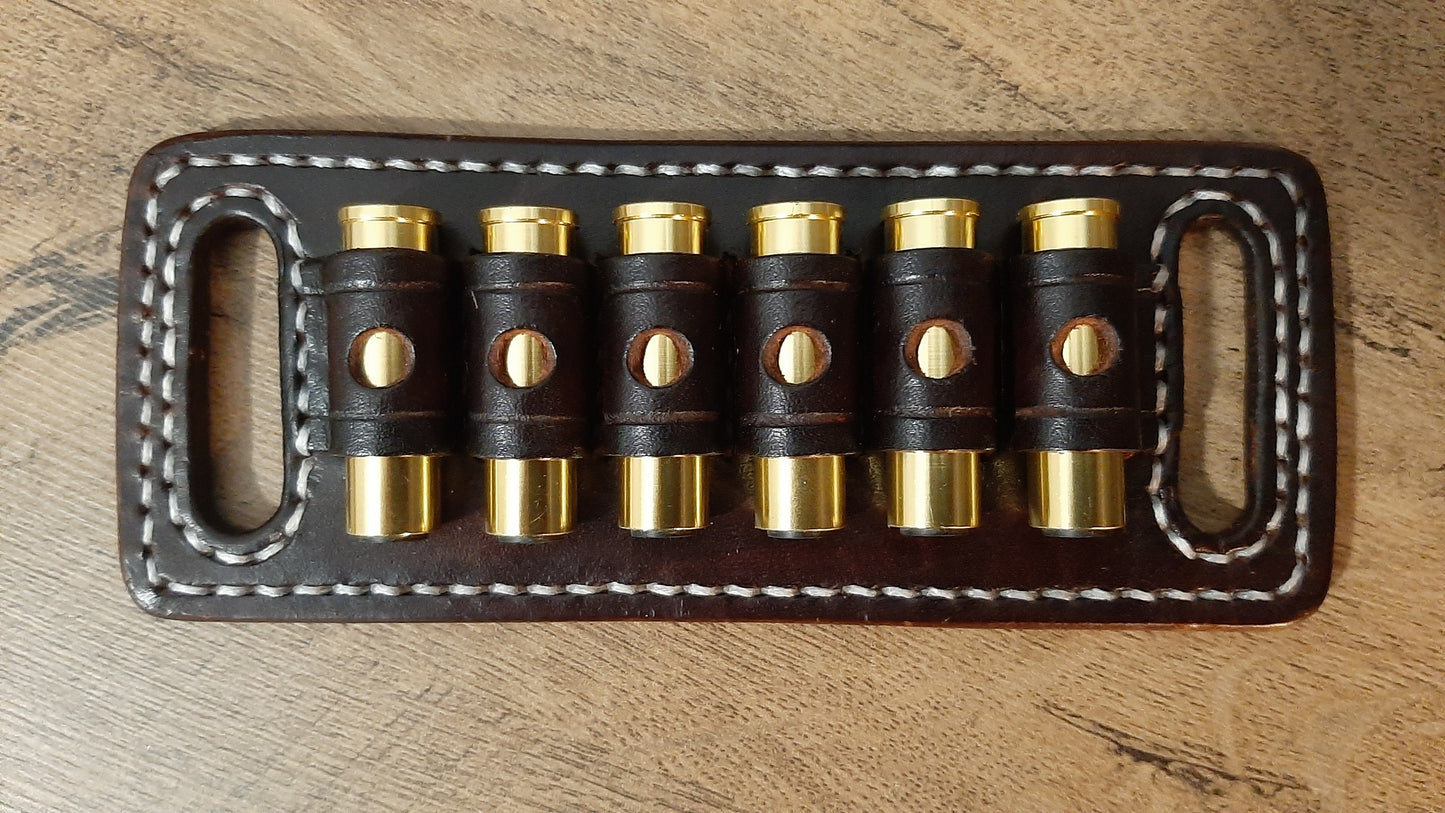 Leather Cartridge holder 6 Loops for custom belt (Made to order)