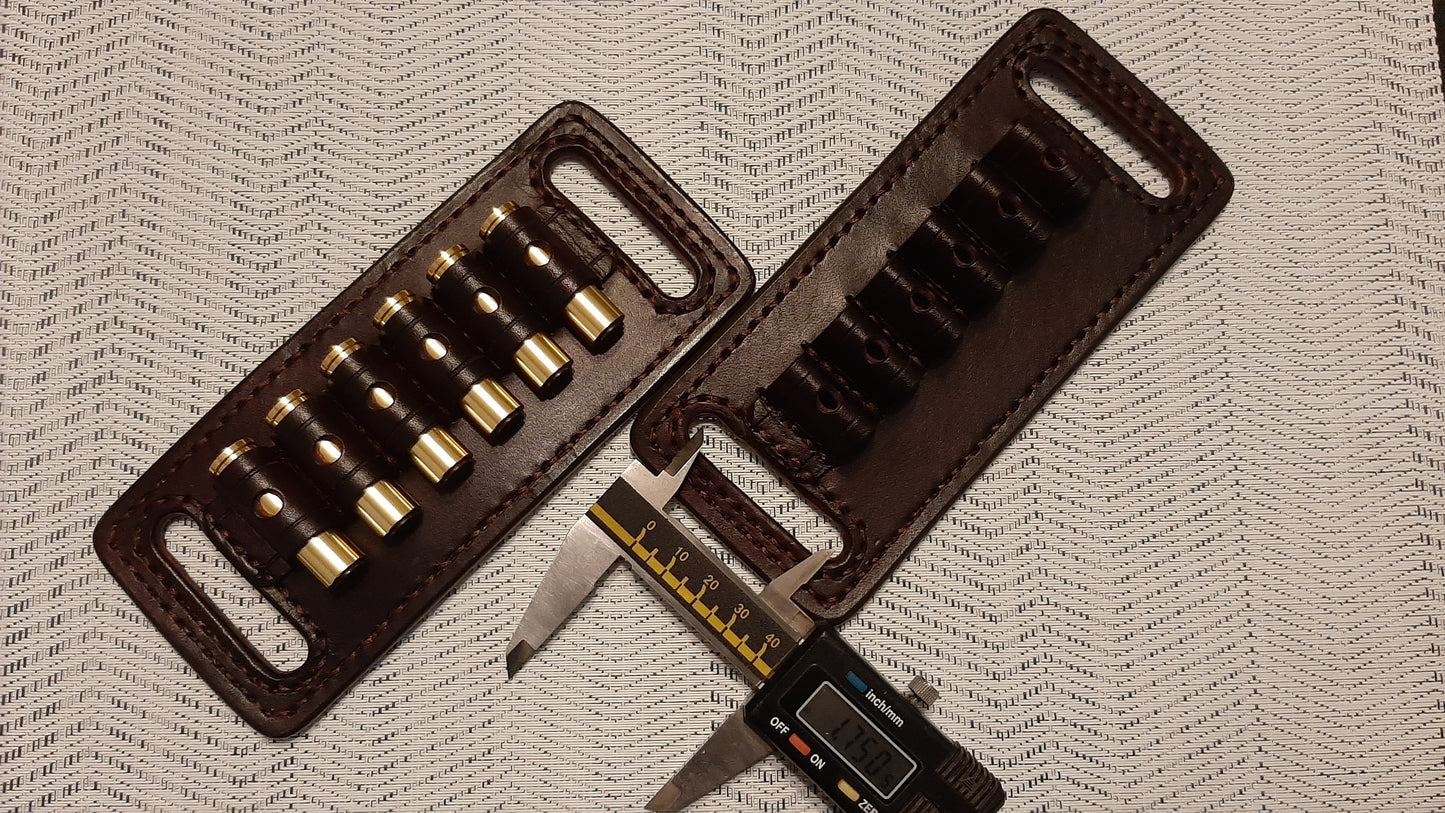 Leather Cartridge holder 6 Loops for custom belt (Made to order)