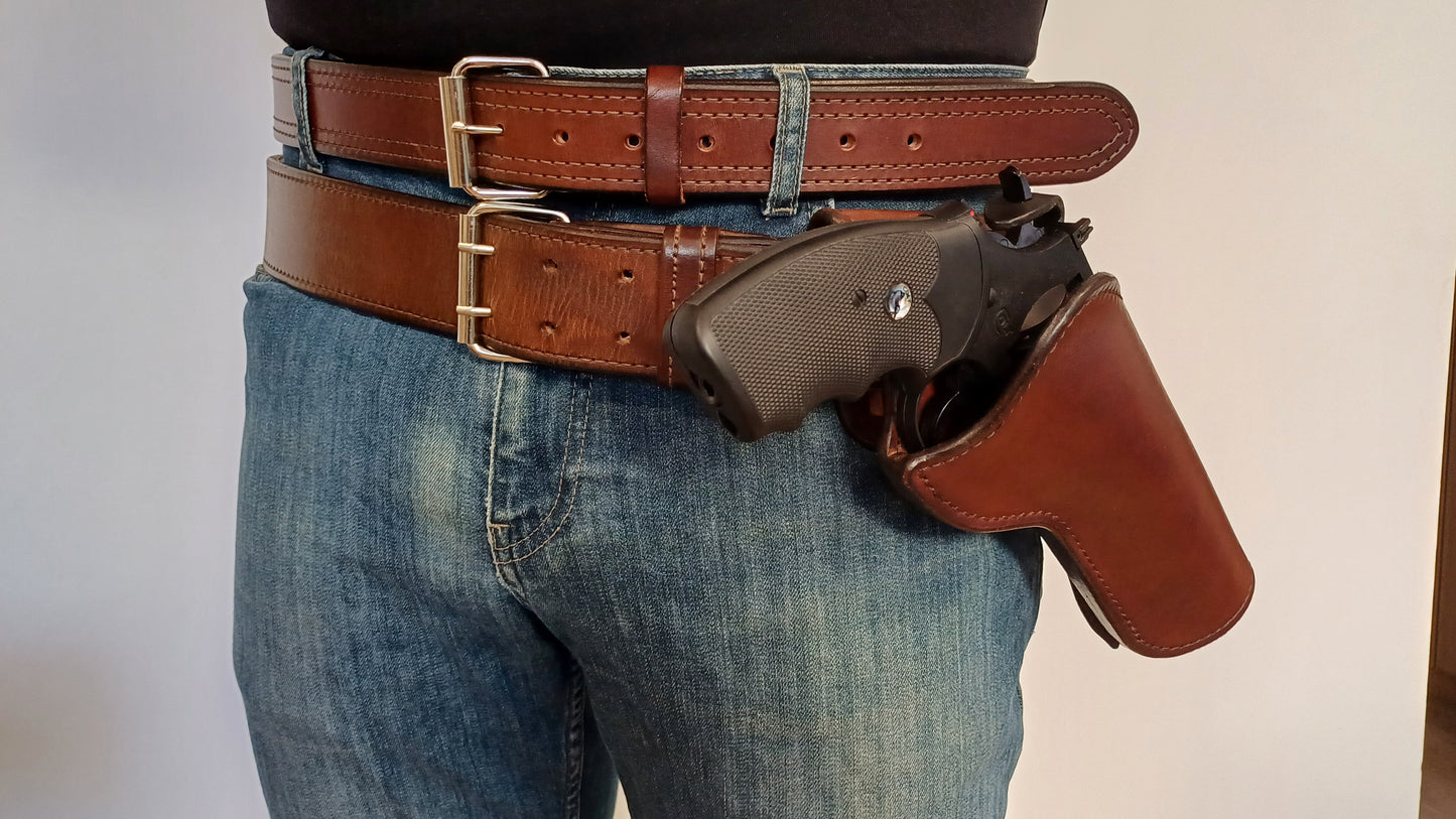 Custom leather holster for Colt Python 357 revolver custom barrel and style (Made to order)