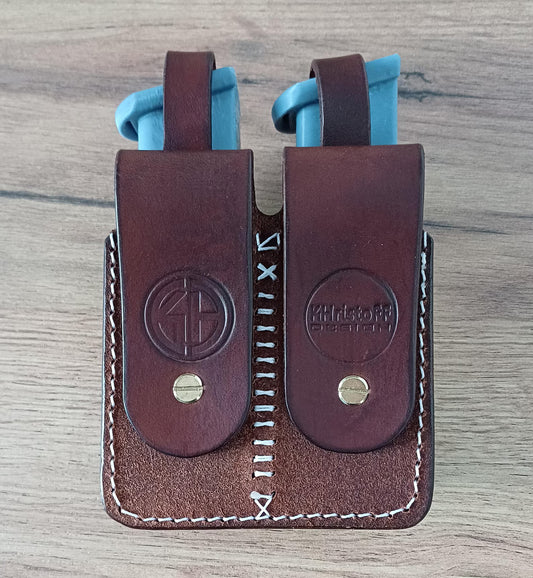 Leather Double Magazine Carrier for Colt 1911, Glock, Beretta (Made to order)