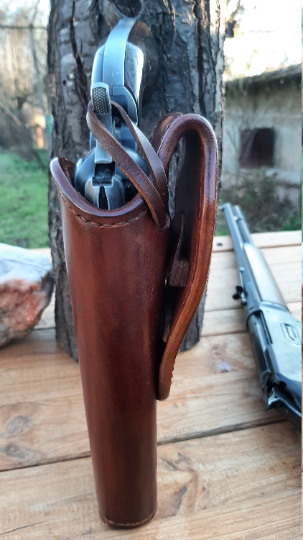 leather holster for single action revolvers Colt, Ruger, Uberti, Umarex custom barrel Traditional style (Made to order)