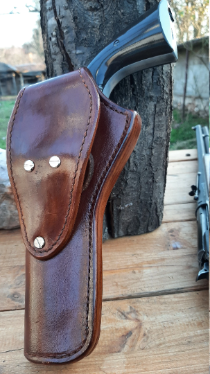 leather holster for single action revolvers Colt, Ruger, Uberti, Umarex custom barrel Traditional style (Made to order)
