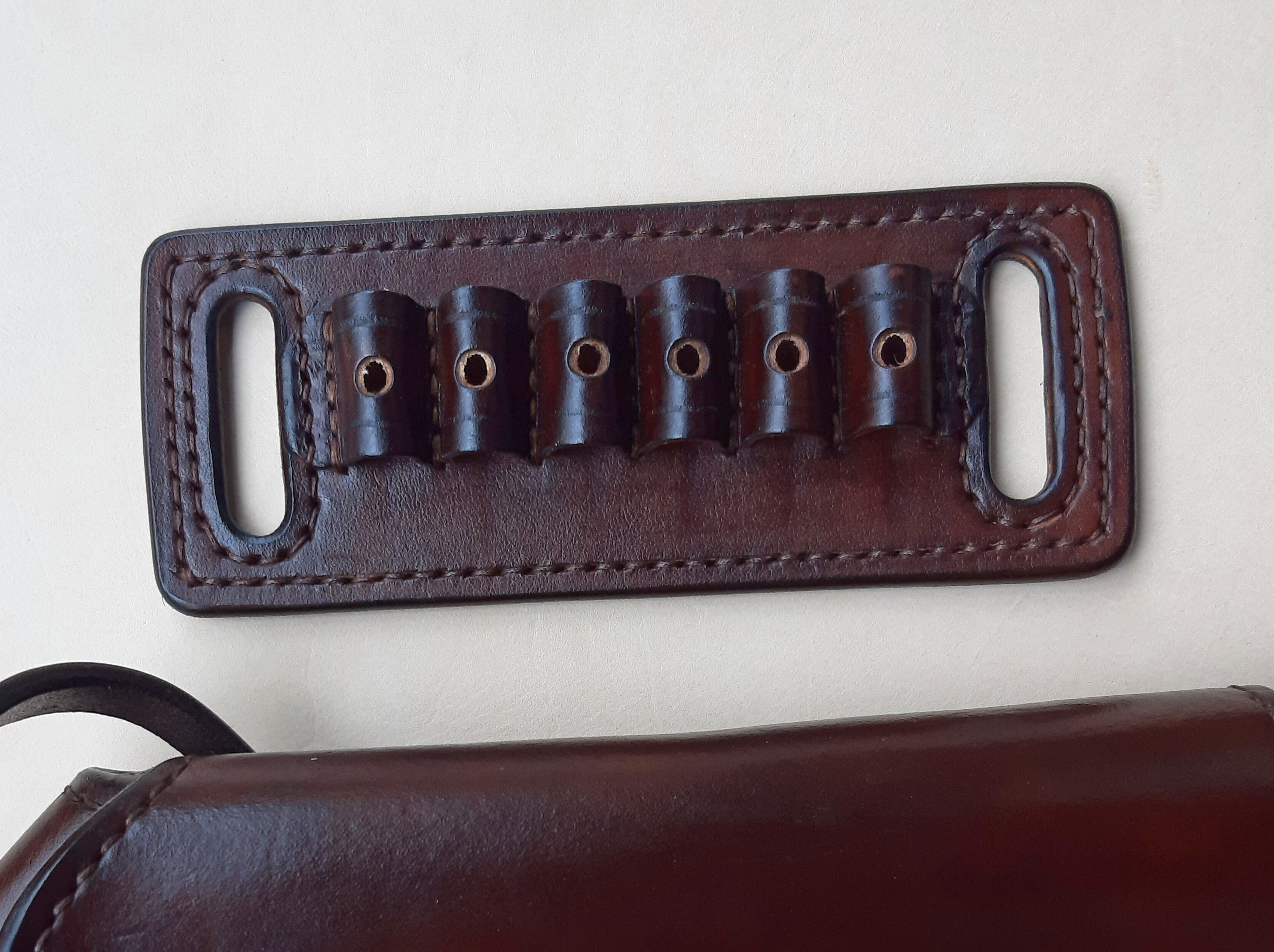 Leather Cartridge holder 6 Loops for custom belt (Made to order ...