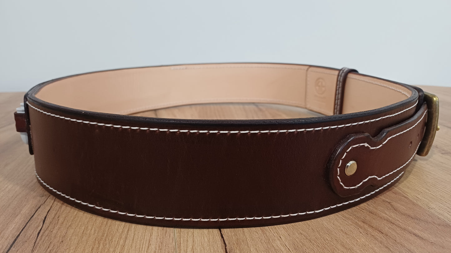 leather Western Gun Belt 2.5" width for two holsters, 18 loops   (Made to order)