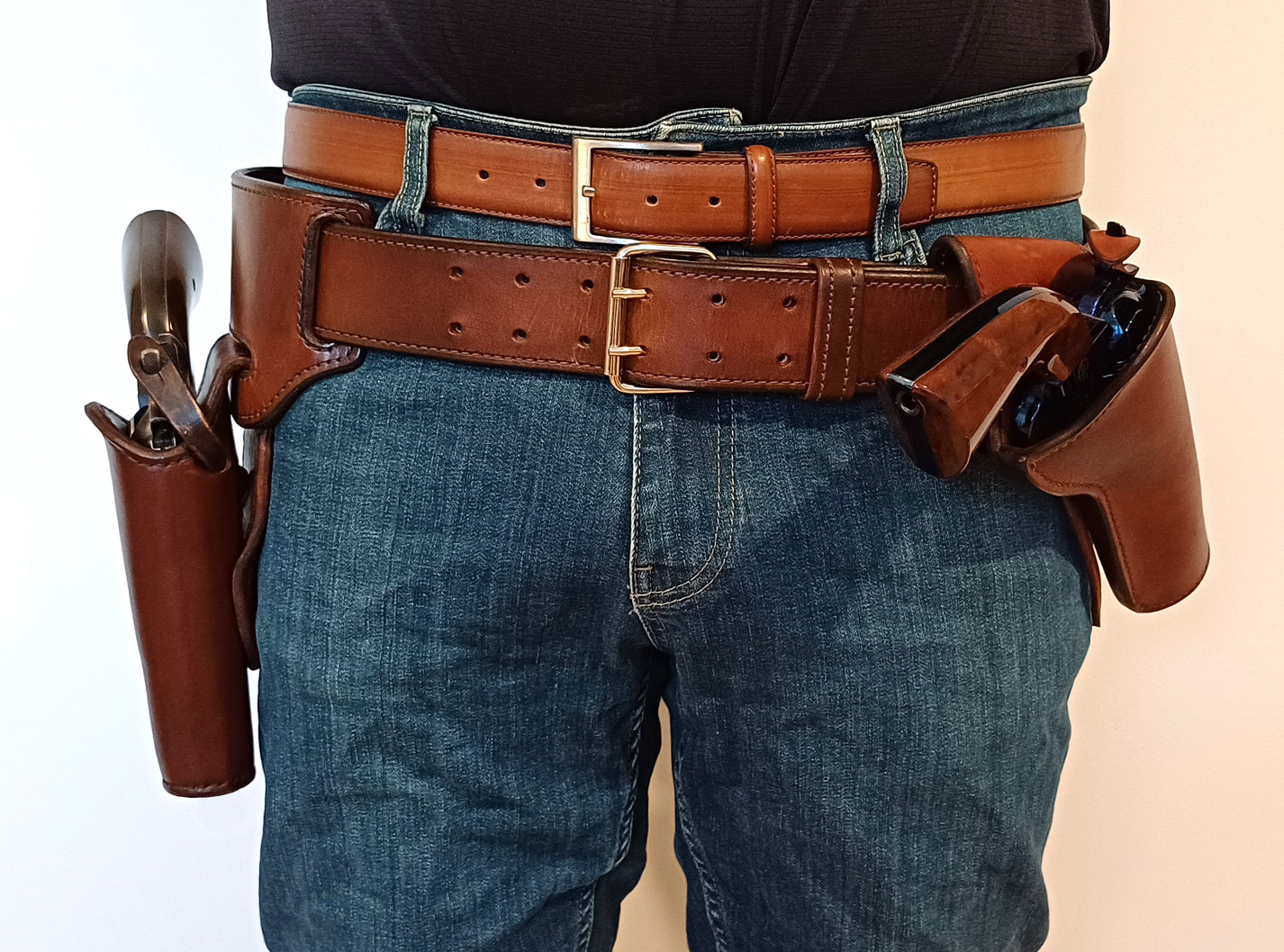 leather Gun Belt 2 inch width (Made to order) KHristoFFDesign