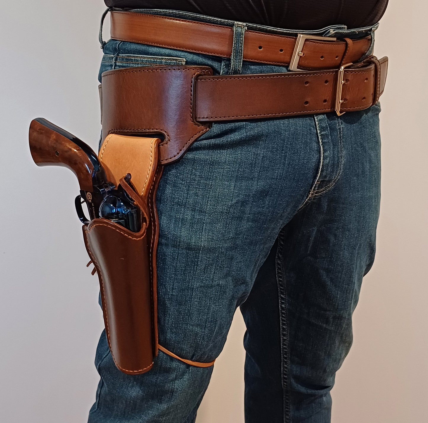 leather Gun Belt 2 inch width   (Made to order)