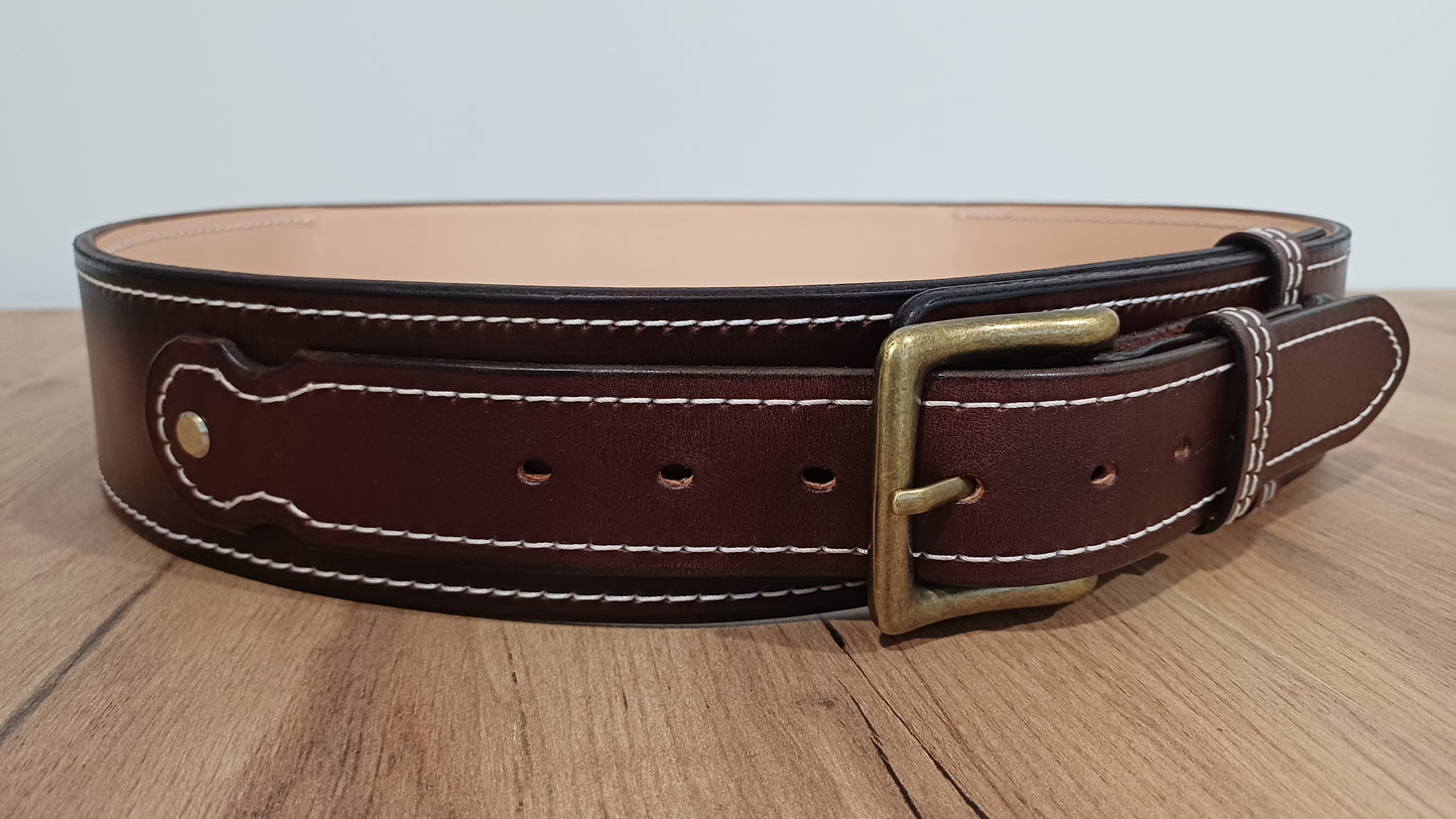 leather Western Gun Belt 2.5" width for two holsters, 18 loops   (Made to order)
