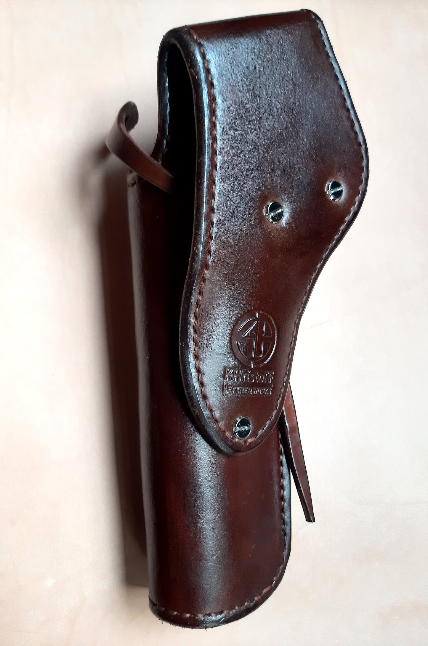 leather holster for single action revolvers Colt SAA, custom barrel Cross Draw with a small angle (Made to order)