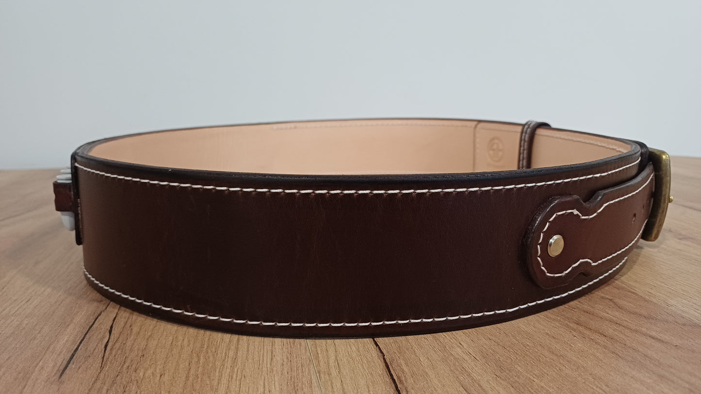 leather Western Gun Belt 2.5" width for two holsters, 18 loops   (Made to order)