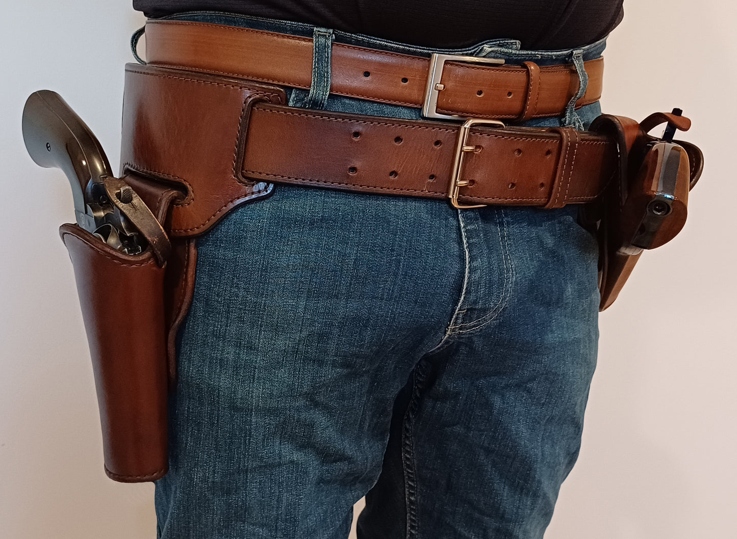 leather Gun Belt 2 inch width   (Made to order)