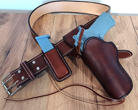 Leather Single Magazine Carrier for Colt 1911, Glock, Beretta (Made to order)