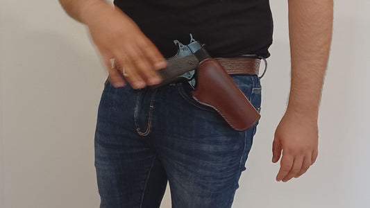 Custom Leather Holster for Colt 1911 Western style Cross Draw (Made to order)