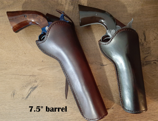 leather holster for single action revolvers Colt clones Western style, custom barrel, Cross Draw (Made to order)