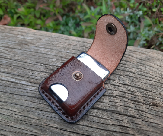 Rustic elegance Leather holster(pouch) for ZIPPO lighter classic size ...