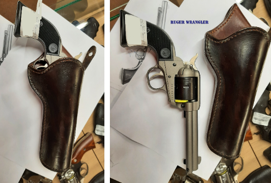 leather holster for single action revolvers Colt, Ruger, Uberti, Umarex custom barrel Traditional style  (Made to order)